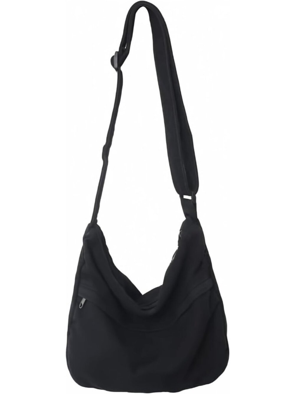 Women's Black Zipper Casual Sling Aesthetic Crossbody Shoulder Bag